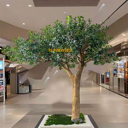 Artificial Tea Tree Green Plant Fake Tree Bonsai Home Living Room Shopping Mall Store Floor-Standing Large Landscape Decoration Ornament