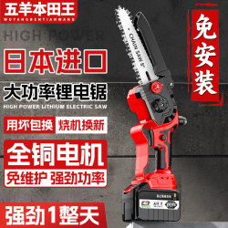 Electric Chainsaw for Home Use, Small Handheld Rechargeable Lithium Battery Electric Saw, One-Handed Chain Saw for Cutting Firewood, Outdoor Tree Felling, and Wood Cutting Tool