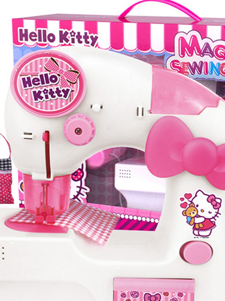 凯蒂猫缝纫机时尚手工益智缝衣服电动玩具