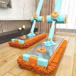 Hands-Free Flat Mop for Home Use, Absorbent Mop for Wooden Floors, Dual-Use for Dry and Wet, Lazy Mop Cleaning Tool