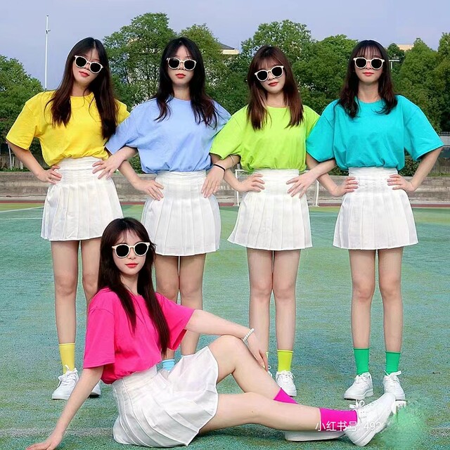 Pleated skirt for small women summer new high-waisted slim skirt solid color large size college style jk skirt suit
