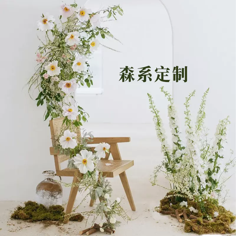 森系假花仿真花手捧花婚礼花艺设计家居民宿软装室内花艺定制设计 Taobao