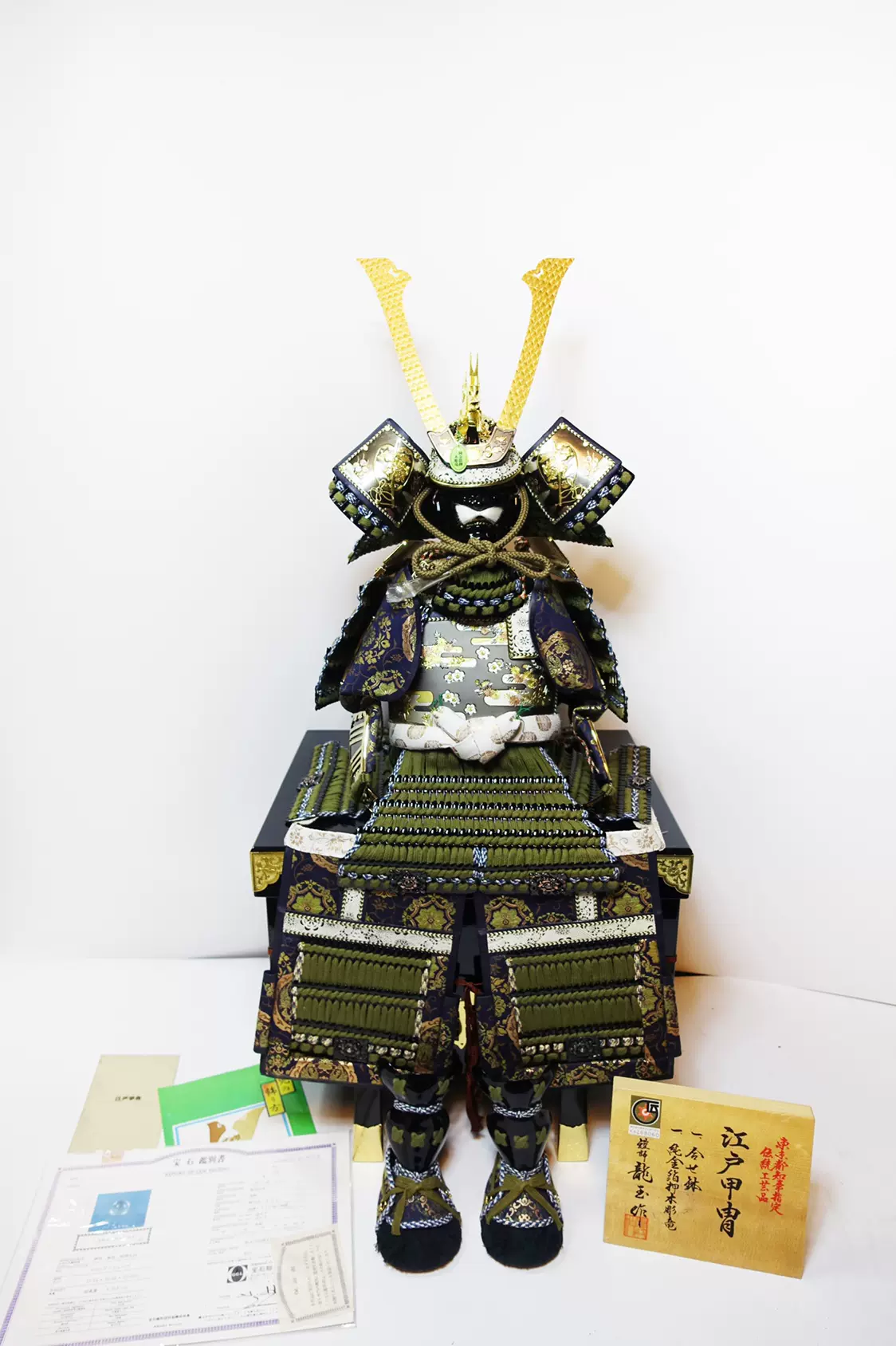 日本彫金五月人形铠甲胄兜武士头盔龙玉作日料寿司店摆件装饰品-Taobao