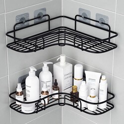 Bathroom Shelf, No-Drill Installation, Wall-Mounted Triangular Rack for Bathroom, Shower Room, Toilet, Kitchen Shelf Storage