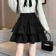 Korean large-size college style sweet girl fat mm high waist skirt summer ruffled pleated a-line short skirt ins