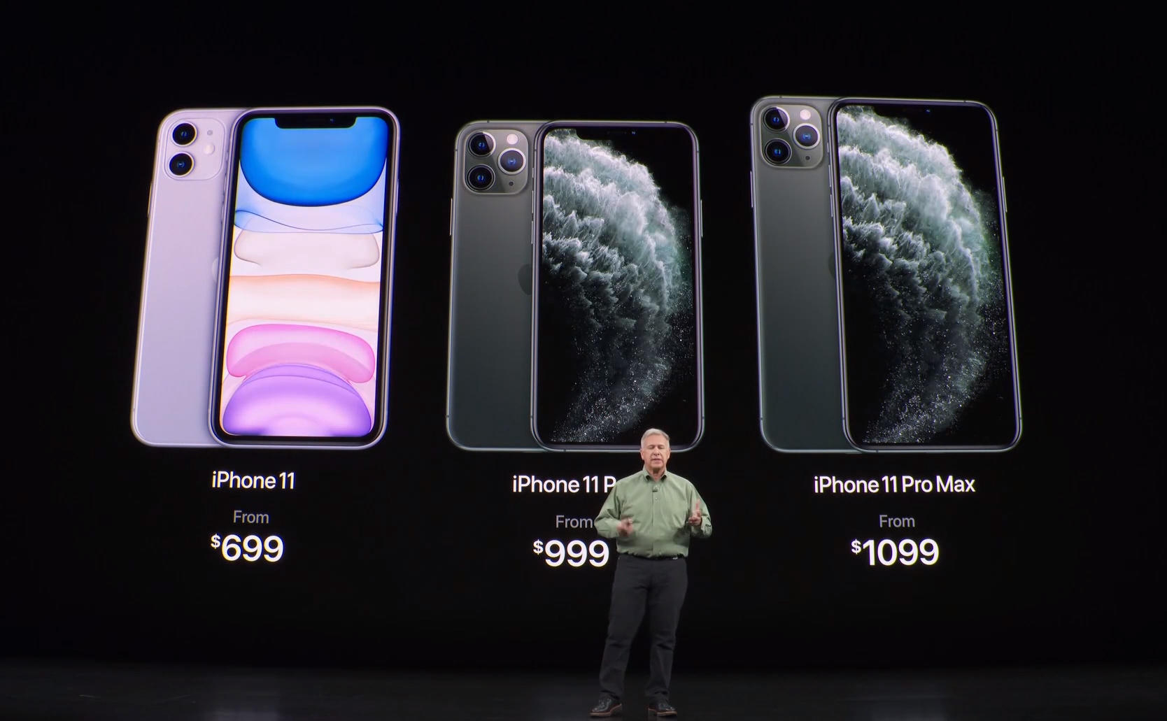 在发布会上,苹果推出了三款iphone:iphone 11,iphone 11 pro以及