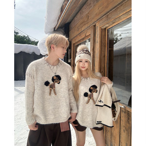 
Couple wear autumn and winter 2026 new ins super hot sweater for men and women Korean version loose French sweater jacket trendy brand