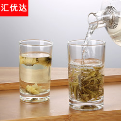Commercial Tall Water Cup, Mouthwash Cup, Glass Cup, High-Temperature Resistant Tea Cup, Square and Round Straight Cup, High for Guest Rooms and Restaurants