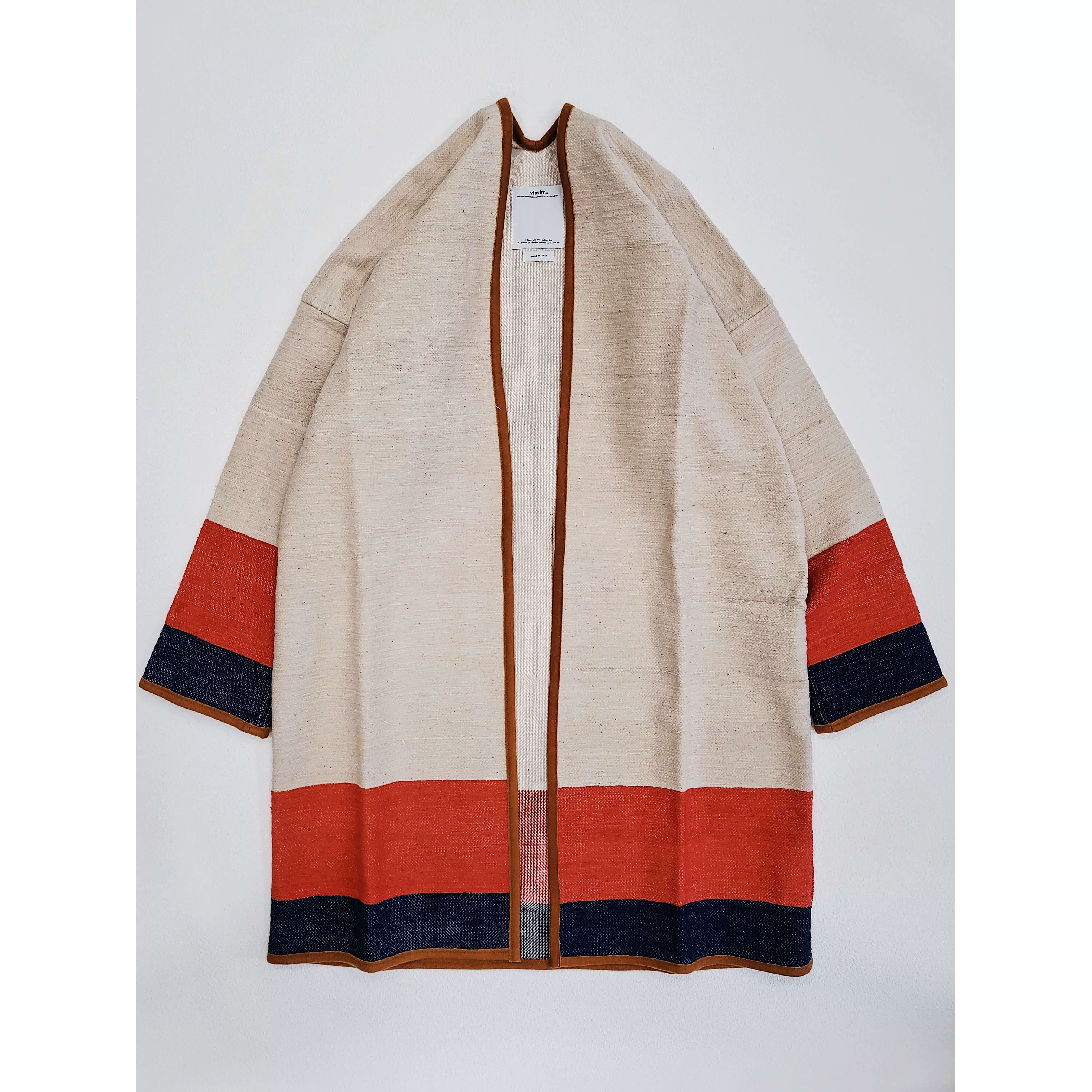 现货VISVIM 16AW SANJURO COAT (N.D. BORDER) 天然染长袍风衣-Taobao