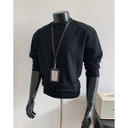 Deconstructed Patchwork Long-Sleeve T-Shirt for Men, Autumn and Winter, Cleanfit American Style Trendy Brand Heavyweight Inner Layer Sweatshirt