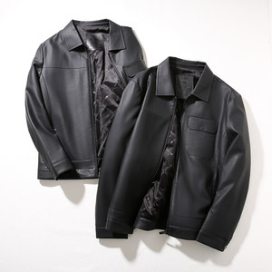 
It's so worth it! Clearing the warehouse high-end and powerful goods are handsome! Adding velvet multi-pocket leather jacket for men in autumn and winter