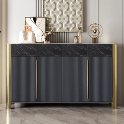 Italian-Style Light Luxury Entrance Shoe Cabinet, Household Solid Wood Storage Cabinet, Modern Minimalist Villa Living Room Entryway Cabinet