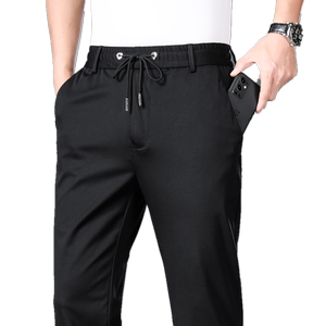 
Spring and summer high-elastic men's trousers, loose straight-leg men's casual trousers, elastic waist long trousers, spring and autumn middle-aged sports pants
