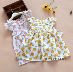 
Handsome Deer Girl Baby Dress Summer Girls Thin Cotton and Linen Skirt Flying Sleeve Princess Dress Vest Dress Printed Children's Skirt