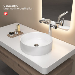 Nordic Countertop Round Washbasin Small Size Mini Balcony Ceramic Black Dark Green Washbasin Single Basin