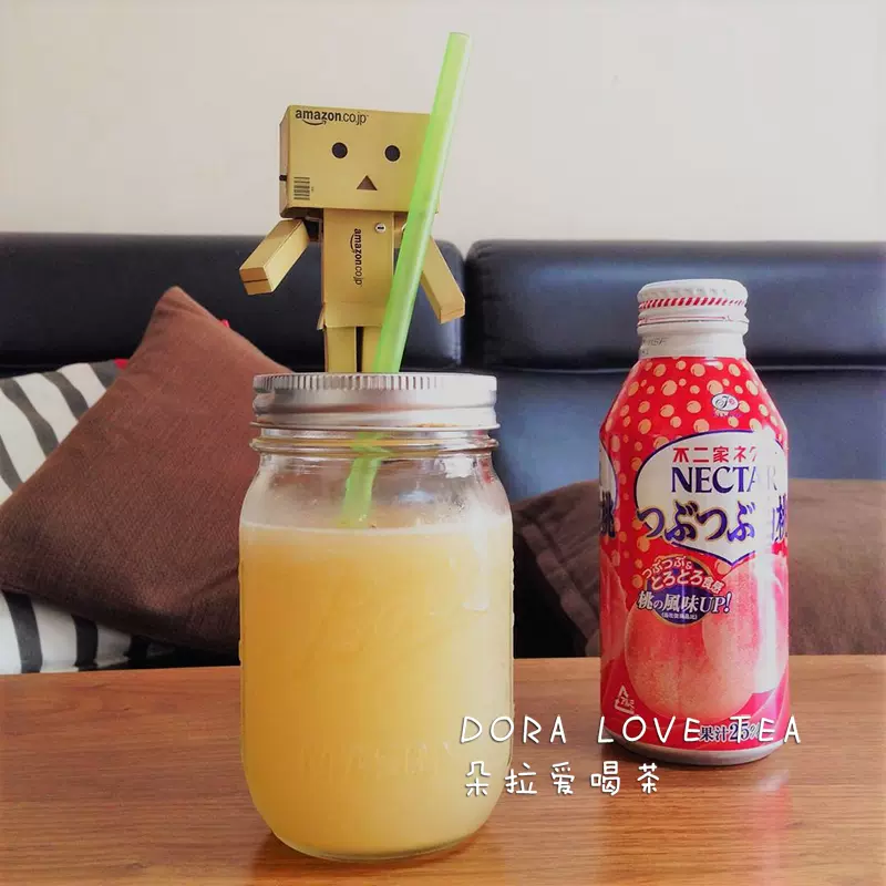 日本本土代购不二家nectar白桃汽水水蜜桃果汁果肉铝罐饮料380ml