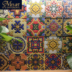 Artistic and Unique Small Tiles for Flower Beds, Waistline Walls, Mediterranean, American Country Style, Kitchen, Bathroom, Floral Tiles, Vintage