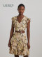 Lauren/Lauren Women's Clothing 25 Years Early Spring Slim Edition Floral Pattern Frilled Georgette Dress