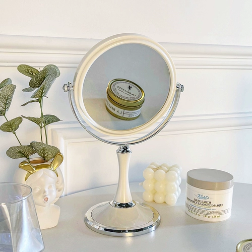 Зеркало для макияжа, настольное зеркало, ins, ретро, европейский туалетный столик, двухстороннее туалетное зеркало, светлое, роскошное, для общежития, офиса