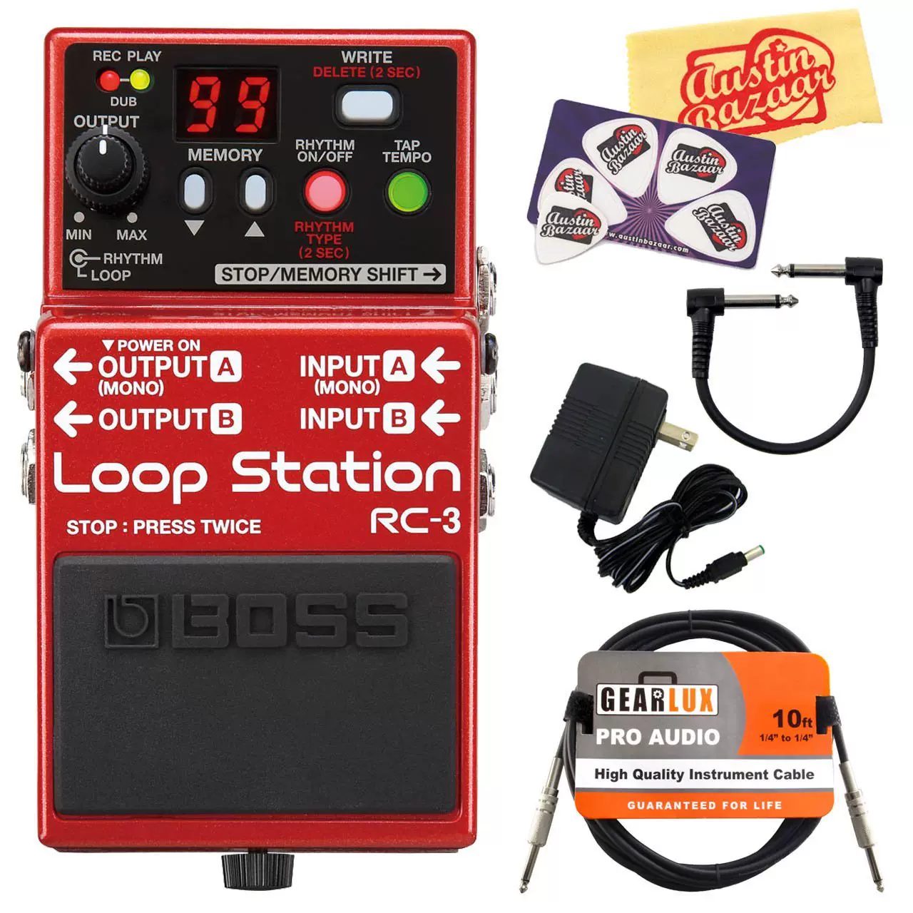 Boss RC-3 Loop Station Guitar Effects Pedal Bundle 9V Power-Taobao