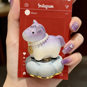 
Jingdezhen Crystal New Year Turn Pony Car Decoration Car Interior Accessories Make Money Instantly Cure Car-mounted