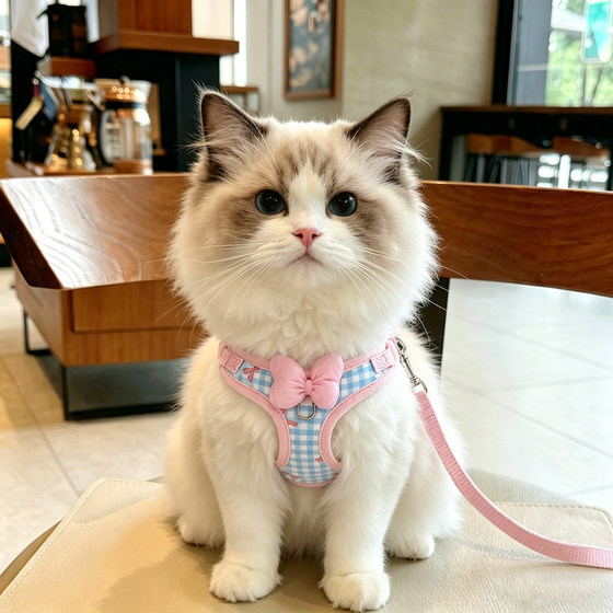 
Cat traction rope to prevent break-out, cat walking rope, kitten, ragdoll cat, outdoor pet supplies, bow square