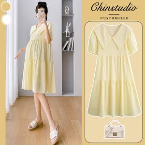 
Maternity Summer Dress Small Fresh Summer Style 2026 New Summer Belly Covering Loose Maternity Skirt Summer Pregnancy