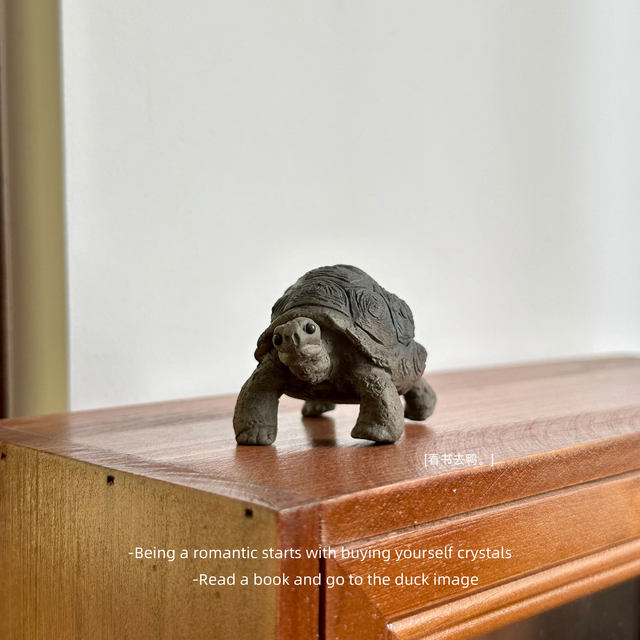 Bored, raise a small turtle that only prolongs life, a handmade ornament gift for turtle raw ornament purple clay tea pet