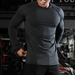 Musclefaith Muscle Faith Quick-Drying Long-Sleeved Men's Slim-Fit Fitness Clothes Elastic Training Sports Running T-Shirt