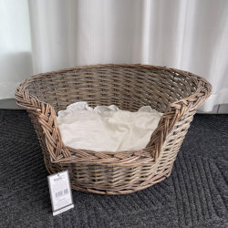 ins Style Retro French Lace Handmade Rattan Wicker Cat Kennel Dog Kennel Pet Kennel Japanese New Style