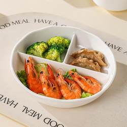 Ceramic Lunch Box with Three Compartments for Cafeteria Use, Slimming Meal Tray Box, Office Worker Meal 211, Rice Bowl with Lid