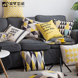 Nordic Style Living Room Sofa Pillow Cushion Backrest Office Car Lumbar Support Cotton and Linen Pillowcase Square Pillow