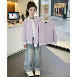 Girls' Jacket Spring 2026 New Stylish Children's Clothing Color-Blocking Korean-Style Baseball Jacket for Girls Spring and Autumn Clothing