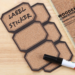 Writable Vintage Wooden Label Stickers Handwritten Waterproof Product Cork Water Cup Storage Classification Name Stickers with Dots