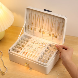 Jewelry Box with Multiple Layers and Large Capacity for Earrings, Ear Studs, Rings, Necklaces, High-End Anti-Oxidation Hand Jewelry Storage Box