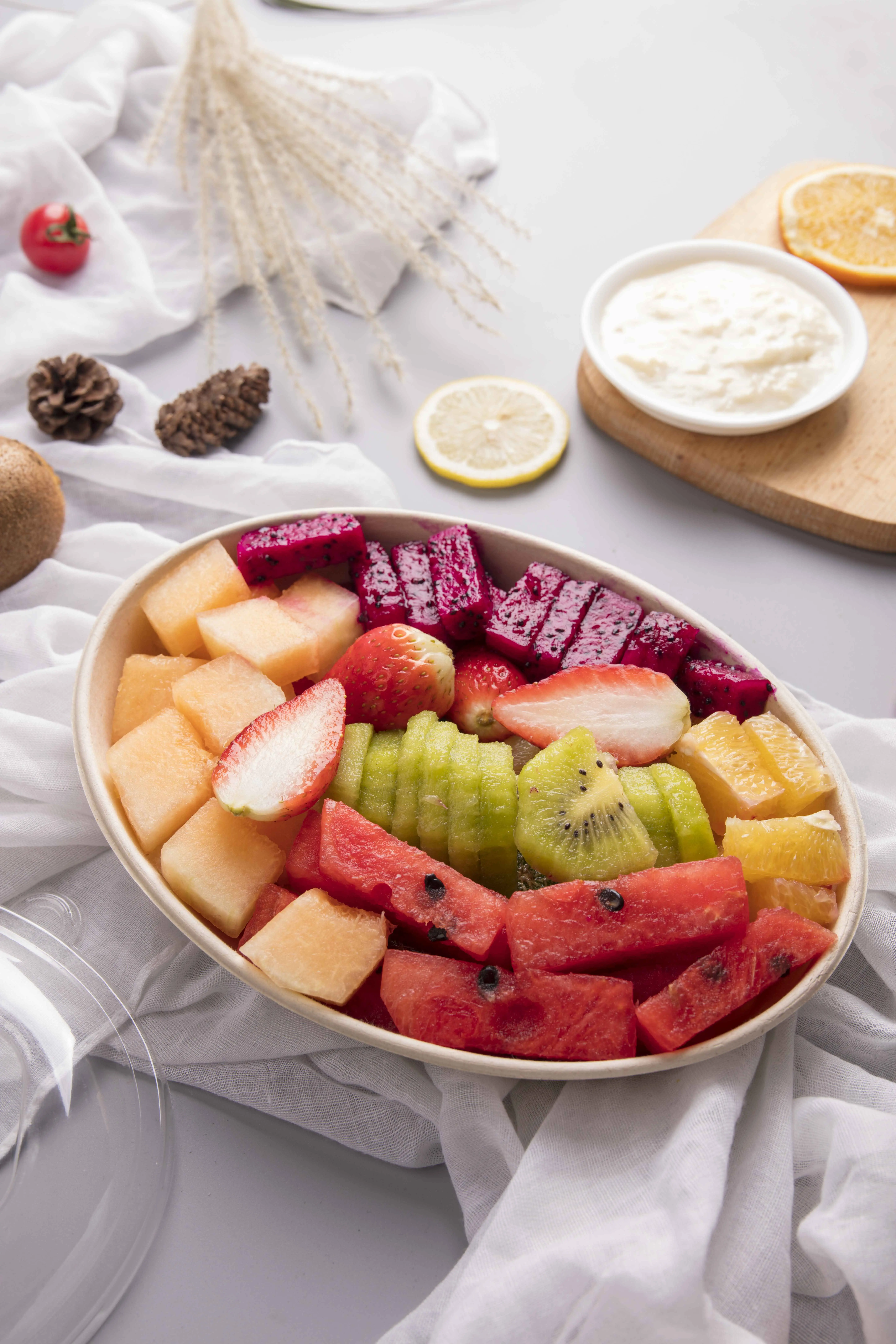 小纸匠一次性850ml椭圆纸浆沙拉盒外卖打包盒餐盒蛋糕盒