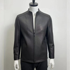 
Lubao Spring and Autumn Top-layer Goat Leather Genuine Leather Jacket Men's Fashion Slim Classic Stand Collar Leather Jacket Down Jacket for Men