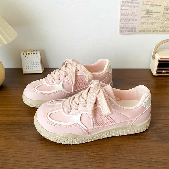 
Qingdao Fukelai women's shoes source factory Hong Kong style thick-soled white shoes 2026 new Korean version versatile and cute big head