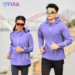Women's thin running jacket sports hooded open sweater riding speed dry windproof anti -light jacket training top
