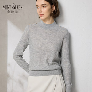 2025 autumn and winter new product half turtleneck pure wool sweater for women long-sleeved slim thin base sweater quality soft and glutinous inner wear