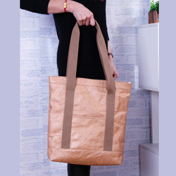 Rubbed-Textured Dupont Paper Tote Bag, Shopping Bag, Shoulder Bag, Waterproof, Tear-Resistant Paper Bag, Vintage Tote Bag, Casual Paper Bag