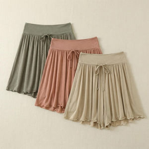 
Plus size modal shorts, culottes, slimming wide-leg pants, home pants, pajamas, women's summer high-waisted tummy-control casual pants