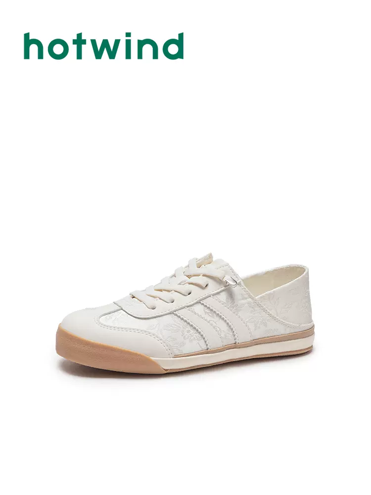 热风女鞋24秋新款女士新中式德训鞋个性休闲鞋舒适百搭国风板鞋女