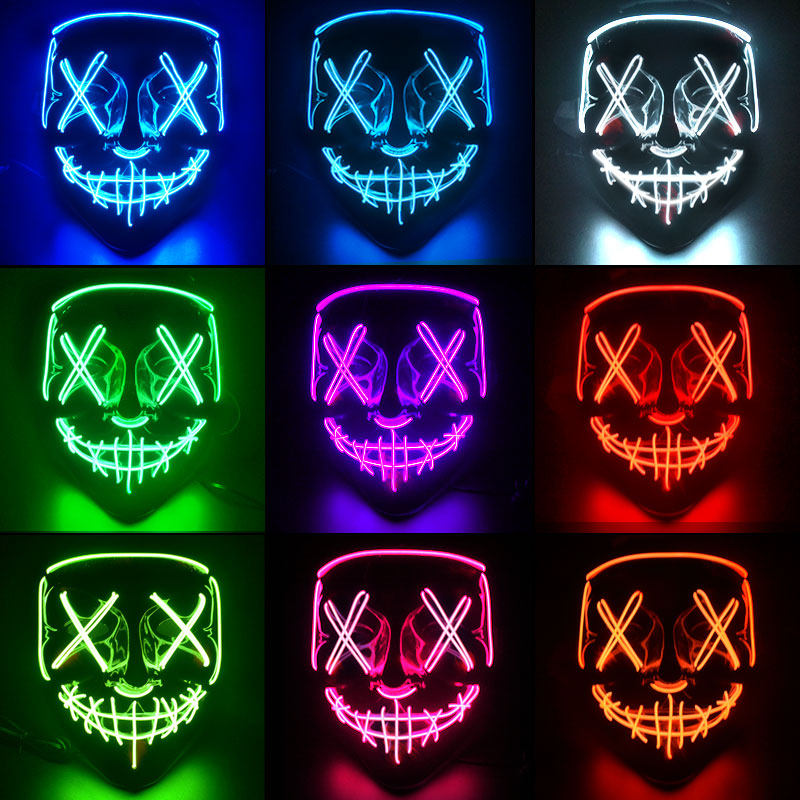 Masque LED Halloween, Avec bluetooth motif personnalisé programmable