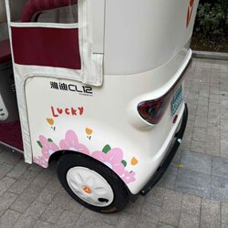 Electric Tricycle Decorative Stickers, Personalized Creative Flower Waterproof Body Stickers, Scratch Cover Cartoon Decals