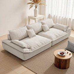 2025 New Modern Minimalist Cream-Style Chenille Sofa for Small Living Rooms, Straight-Line Sailboat Fabric Sofa