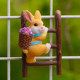Rabbit climbing ladder pot pendant cute fish tank landscaping pendant balcony garden potted micro -landscape decoration small decoration
