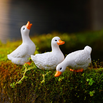 Little white duck fish tank flower pot micro landscape decoration ornaments
