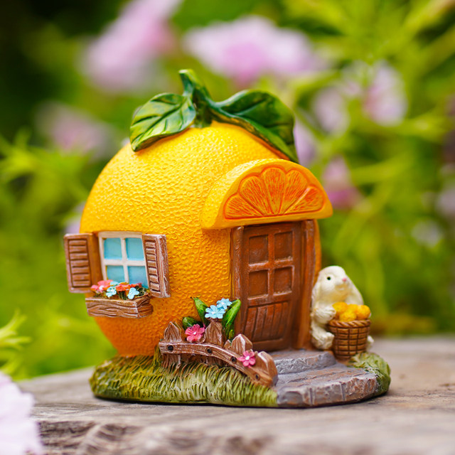 Orange hut creative micro -landscape house garden bonsai decorative desktop ornament to give friends birthday blessing gifts
