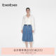 bebe winter series women's fashionable belt short denim pleated skirt 420102